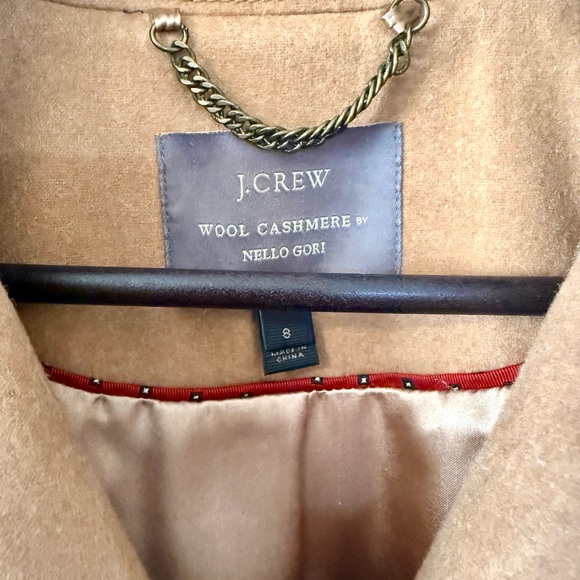 J. Crew Nello Gori Tan/Camel Pea Coat Trench Size 8 - Picture 3 of 12